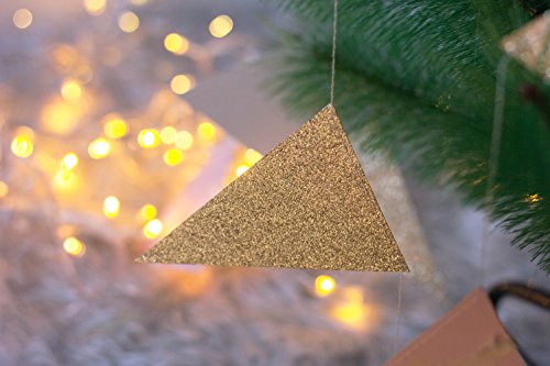 SUNBEAUTY 3 Meter Gold Rosa Weiß Circle Girlande Wimpel Garland Rund Plättchen Geburtstag Party Deko (Wimpel) - 4
