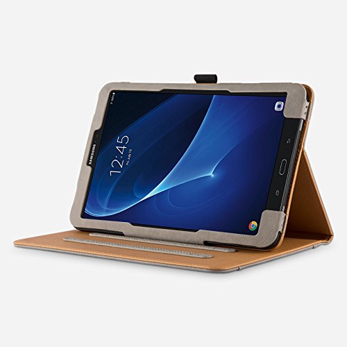 Galaxy Tab A 10.1 Hülle, E-Tree Smart Hülle Schutzhülle Tasche Folio PU-lederne Cover für Samsung Galaxy Tab A 10.1″ (SM-T580 / T585) Tablet – Grau - 6