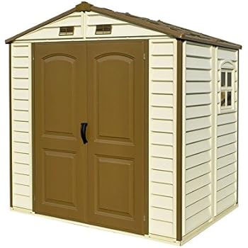 Keter Factor Outdoor Plastic Garden Storage Shed, Beige, 6 