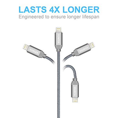 1M USB-C auf Lightning Kabel Laden und Sync Datenkabel Nylon Geflochten für iPhone iPad Connect zu Apple New Macbook 2015 Macbook pro 2016 Chromebook Pixel HP Pavilion von YONTEX - 4