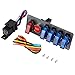 Produktbild 12V Racing Car Ignition Switch + 4 Blue & 1 Red Toggle Button Panel LED Toggle Professional Switch for Car Modification