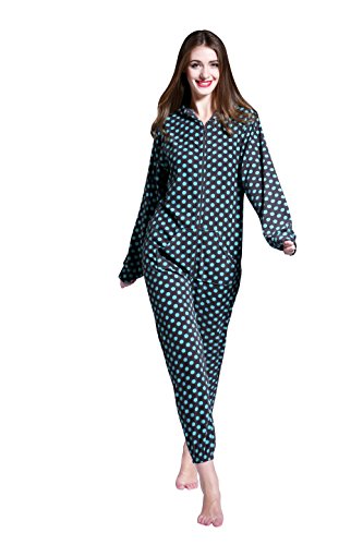 Damas para mujer con capucha onesie todo en pijama mono una ropa de dormir pijamas