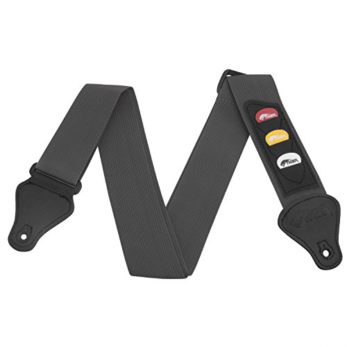 Tiger STP4-GY Plektren-Gitarrengurt - Grau