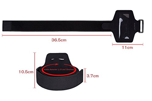 AGPTek Lycra Large Armband Hülle Case für AGPTek 70 Stunden A02 MP3 Player, mit veränderbarer Länge, Safey Design, geeignet für Bewegung, Gymnastik, Jogging, Workout, Rad fahren, Schwarz - 3