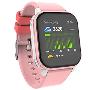 Zoook Dash Junior Smart Watch for Kids - 8Games, 10Alarms, 6sports Modes, 100+Watch Faces, Step Counter, Water Reminder, IP 68 Water-Proof, Heart Rate, Child Lock, Sleep Monitor, 7days Battery(Pink)