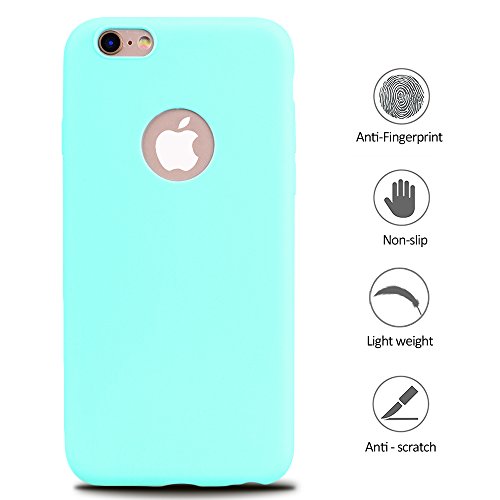 Funda iPhone 6 6s   E-Lush Suave Silicona TPU Carcasa iPhone 6s Bumper Ultra Delgado Flexible Gel Parachoques Goma Mate Opaco Case Cover Amortigua Golpes Protectiva Caso para iPhone 6 6s  4 7 Pulgadas  Smartphone Anti-Rasgu  o y Resistente Tapa - Azul