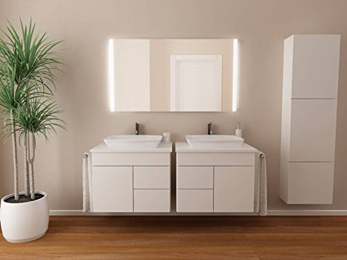 Badspiegel Mit Beleuchtung Iona M313n2v Design Spiegel Fur Badezimmer Beleuchtet Mit Neon Licht Modern Gross Ohne Rahmen Rahmenlos Kosmetik Spiegel Toiletten Spiegel Bad Spiegel Wand Spiegel Mit Beleuchtung