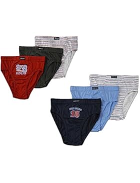 Jungen Slip,6 Pack,mit Motiv-Druck,100% Baumwolle