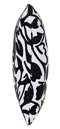 Jacquard Deko Kissen Zierkissen Couchkissen Sofakissen Motivkissen – mit Füllung Größe: ca. 40×40 cm Farbe: Schwarz/Weiß – von Brandsseller - 3