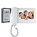 Produktbild Lansidun Video Intercom 7 Zoll LCD Verdrahtete Türklingel Türsprechanlage Monitor Türsprechanlage mit Remote entsperren und IR Nachtsicht-Weiß