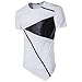 Produktbild Herren T-Shirt Sommer Btruely Junge Irregulär Bluse Männer Kurzarm O-Neck Top Slim Fit Hemden (M, Weiß)