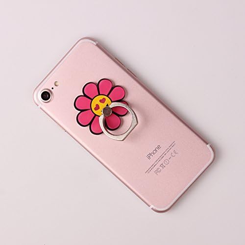 zhuzhij 360 degree rotation Multi-function Cell Phone Holder Pop cellular phone bracket Socket Universal Expanding Stand Grip hands Mount for Smartphones and Tablets - (heart) Pink sun flower