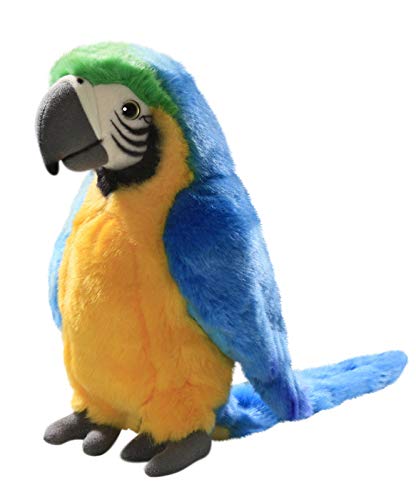 Preisvergleich Produktbild Carl Dick Papagei blau-gelb aus Plüsch ca. 28cm 3193001