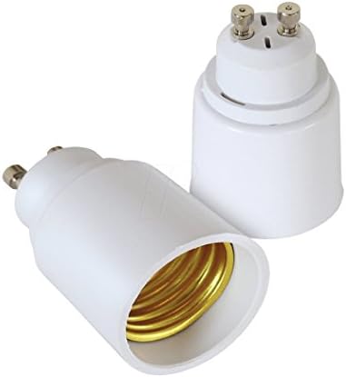 YAYZA! 5-Pack GU10 to E26 E27 Bulb Base Adapter, GU10 Bi-Pin Connector to Medium Edison Screw Light Socket Converter, Heat Resistant Up to 200℃ No Fire Hazard