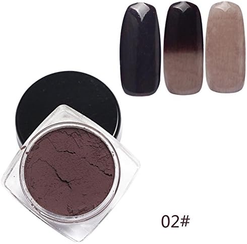 HUUATION 12 Colors Thermochromic Pigment Thermal Color Change Temperature Nail Art Glitter Powder Manicure DIY Decorations (02#)