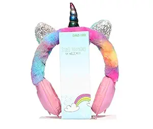 Goodwave Unicorn Fur Headphones for Girls - Wired Headphones for Kids on Ear, Toddler Headphones for 3.5mm Jack(with Mic),