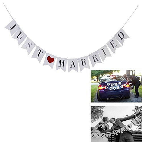 Just Married Hochzeit Braut Westlichen Parteidekoration für Auto Bunting Girlande Banner