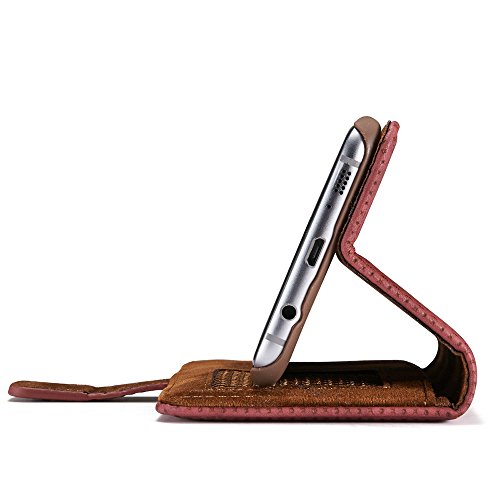 Samsung Galaxy S7 Hülle, Samsung Galaxy S7 Schutzhülle Leder Hülle, Alfort 2 in 1 Retro Ledertasche Gasdurchlässig Design Dual Use Falten Premium PU Leder Tasche Case Cover Flip Mappen Kasten Abdeckung für Samsung Galaxy S7 ( Nein Edge ) 5.1″ Smartphone Funktion Standfunktion Unterstützte Telefone mit einem Magnetverschluss ( Rote ) + Alfort Schwarz Stylus Pen - 5