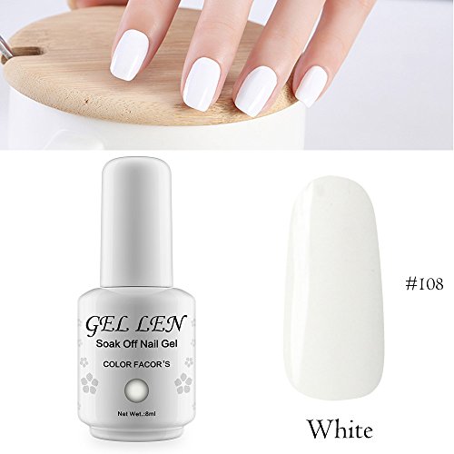 Gellen auflösbarer Nagellack Shellac UV Led nagellack Farblack 8ml 108 weiß