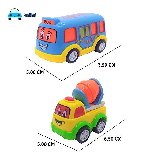 FunBlast Kids Pull Back Vehicles, Push and Go Crawling Toy Car for Kids & Children (Set of 7 Pcs) - Made in India - Multicolor - Image 5