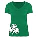 Produktbild Malloom® Damen St. Patrick's Day Shamrock Grün Kurzarm T-Shirt mit V-Ausschnitt Frau V-Neck Klee Kurzarm-Shirt (S, C)