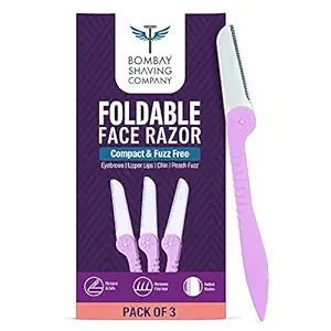 Bombay Shaving Company Foldable Hair Removal Razor For Women (Pack of 3) | Easy Facial Hair Removal At Home | Gentle on Skin