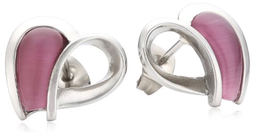 Mike Ellis New York Damen-Ohrstecker Edelstahl Glas violett D1525C/3