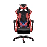 ★ FUNKTIONEN: Es ist ein Gaming-Stuhl mit Fußstütze und ein Gaming-Stuhl mit Massage. Bequem und ergonomisch gestaltet, zeichnet sich das Produkt durch 360 Grad Drehung, höhenverstellbare, versenkbare Fußbank, USB-Taillenmassagekissen, verstellbares Taillen- und Kopfkissen aus.Nachdem der Rückenwinkel von 90 auf 155 Grad eingestellt wurde, wird der Stuhl Ihren unterschiedlichen Bedürfnissen nach Arbeit, Spiel, Ruhe und Massage gerecht.