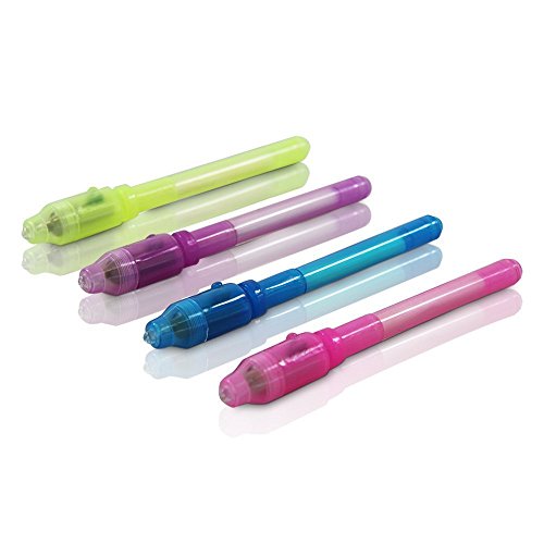 Yidarton 12 Stück Geheimstifte mit UV Licht Unsichtbar Schreiben Geheime Nachrichten Geheim Stift