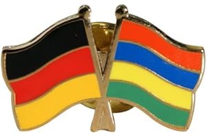 Flaggenfritze Freundschaftspin Deutschland L-O, 22 mm, Flaggen Pin vergoldet aus Hartemaille, Länder Anstecker zum Sammeln und Tragen