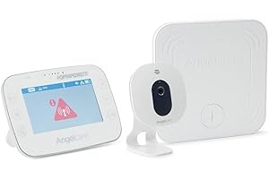 Foppapedretti Video Monitor Angelcare AC327, con Sensore Movimento, Bianco, 4.3'' LCD, Zoom Digitale, Telecamera Grandangolo, Monitoraggio Temperatura, Portata 250m, Funzione Localizzatore