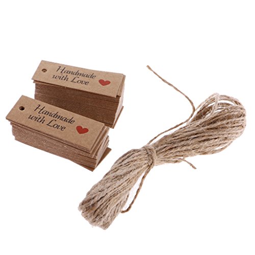 MagiDeal 100pcs Etiquetas de Papel de Kraft Hecho A Mano de Boda Etiquetas de Regalo de Preico Impreso con Coraz n con Cuerda reviews MagiDeal 100pcs Etiquetas de Papel de Kraft Hecho A Mano de Boda Etiquetas de Regalo de Preico Impreso con Coraz n con Cuerda