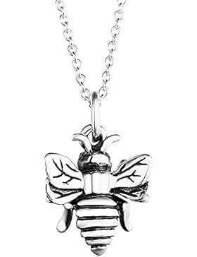 YFN Kette Damen Schmuck mit 925er Sterling Silber 5A Zirkonia 3D Biene Halskette Anhänger Geschenk-Box
