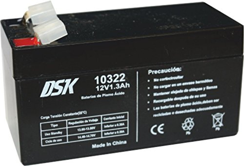 DSK 10322 - Batería Plomo Acido 12V 1,3 Ah, Negro