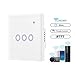 Produktbild LayOPO WiFi Smart Wandleuchte Touch Panel Schalter Mit Wasserdichter Gehärteter Glasscheibe, 2.4G WiFi Touch Light Schalter Kompatibel Mit Alexa Google Assistant Und IFTTT