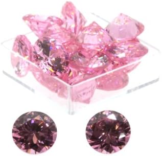 10mm Pink Sapphire Round Briliant Cut Cubic Zirconia Gem Stones Pack of 2