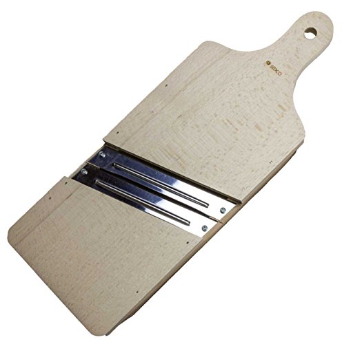 SIDCO ® Krauthobel Sauerkrauthobel Gemüsehobel Holzhobel Gurkenhobel Holz 2 Klingen - 2