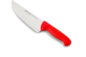 Arcos Serie 2900 - Coltello Scannare Coltello Macellaio Coltello Bistecca - Lama Acciaio Inossidabile Nitrum 200 mm - Manico Polipropilene Colore Rosso