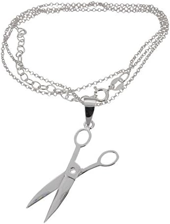 Sterling Silver Scissors Pendant with 16/18" Sterling Silver Chain