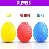 Kurtzy 3 Piece Hand Therapy Training Exercise Balls Squeeze Grip Trainer Balls for Exercises and Strengthening - 3 Resistance Levels to Build Muscle - Relieves Joint Pain