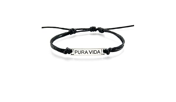 Adjustable Black Cord Bracelet With Metal Bar Pura Vida Amazon