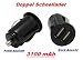 Produktbild GiXa 3100mAh Dual / Doppel Adapter 1x 2100mAh und 1x 1000mAh USB Anschluss Universal KFZ / Auto Schnell Ladegerät Ladekabel Schnellader schwarz.