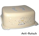 Badezimmer Zubehör – “ Giraffe – creme “ – Kinderschemel & Kindertritt / Nachttopf – Sitzverkleinerer – groß – ideal als Erhöhung & Sitz – Kinderhocker – auch für Toilettentrainer – für Kinder Mädchen Jungen – Bad Kunststoff – Trittbank – Tiere / Giraffen Zoo - 3