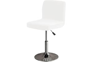GUYIRT Soft Stretch Bar Stool Covers with Back, Velvet Slipcovers for Bar Stools Dustproof Protector for Short Back Pub Chairs-White-Set of 4