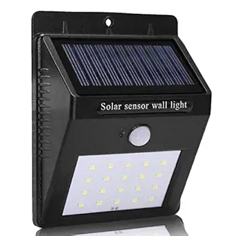 DFS Smart Sensor and Solar Power LED Wall Light 20 LED PIR Motion Sensor Outdoor Security Lamp Waterproof Garden Wall Lamp Landscape Lights (1 YR Warranty)