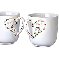 handbemaltes Porzellan-Becher-Set