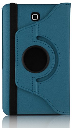 JAMMYLIZARD | Hülle für [ Samsung Galaxy Tab 4 7.0 ] 360 Grad rotierende Ledertasche, DUNKELBLAU