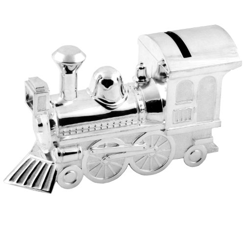 Christening Gifts. Boys Girls. Silver Train Money Box 6289