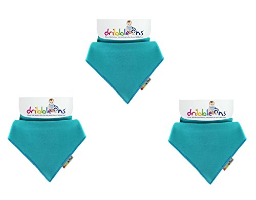 Dribble Ons Bandana Bib - Turquoise - ** 3 PACK ** (Gift Wrap Available)