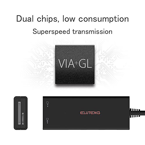 ELUTENG 3 Ports USB HUB mit Kartenleser Plug & Play USB3.0 Datenhub mit Cardreader für SD / Micro SD Karte - 5